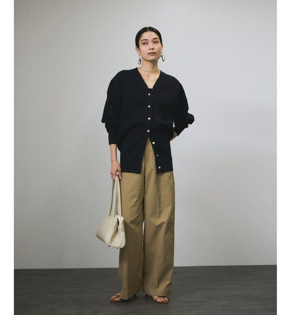 SALON adam et rope'「メタルボタンスウェットライクVネックカーディガン」|カーディガン|