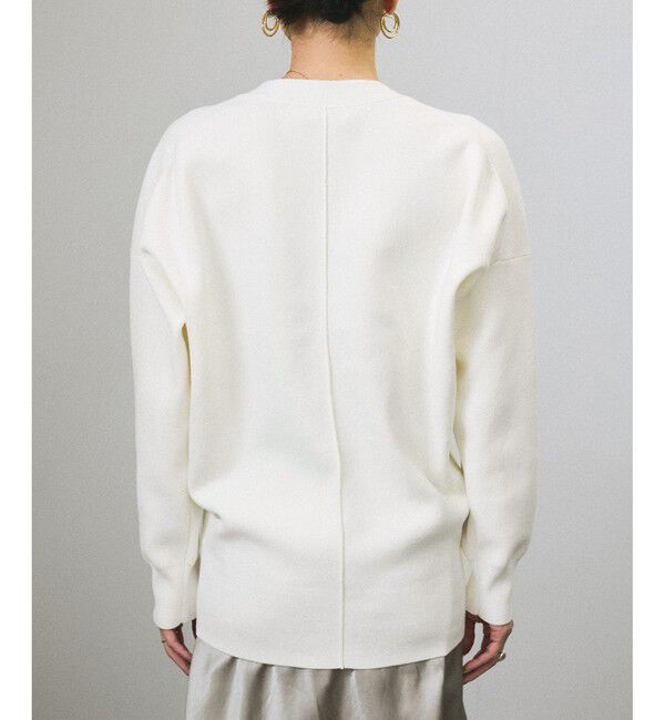 SALON adam et rope'「メタルボタンスウェットライクVネックカーディガン」|カーディガン|