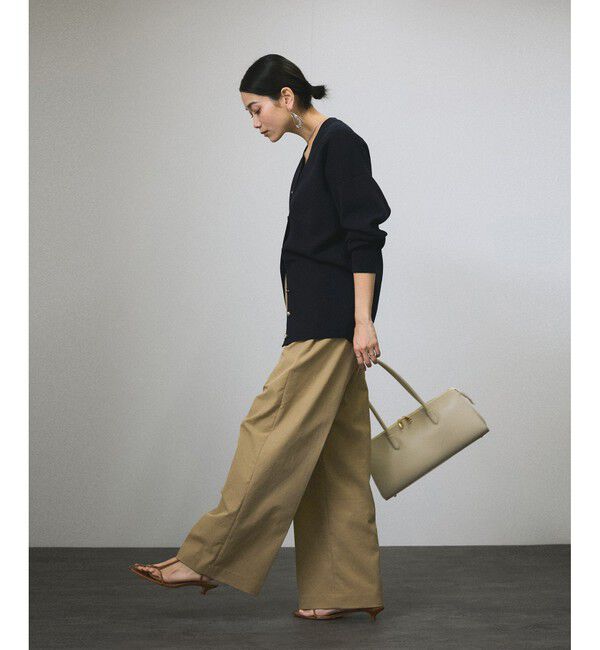 SALON adam et rope'「メタルボタンスウェットライクVネックカーディガン」|カーディガン|