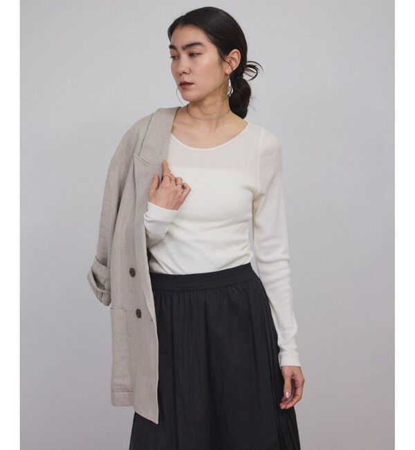 SALON adam et rope'「Hug Silk ラウンドネックプルオーバー」|Tシャツ・カットソー|