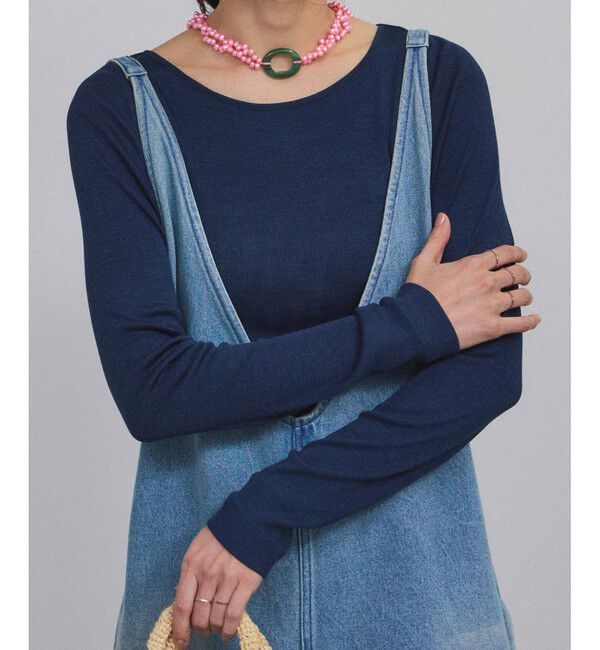 SALON adam et rope'「Hug Silk ラウンドネックプルオーバー」|Tシャツ・カットソー|