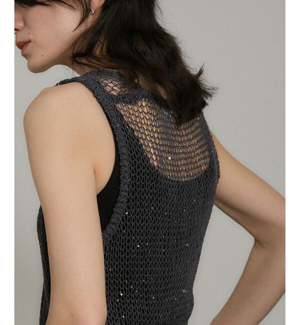 SALON adam et rope'「ギマコットンスパンコールベスト/タンク」|ベスト・ジレ|