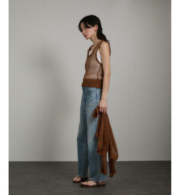 SALON adam et rope'「ギマコットンスパンコールベスト/タンク」|ベスト・ジレ|