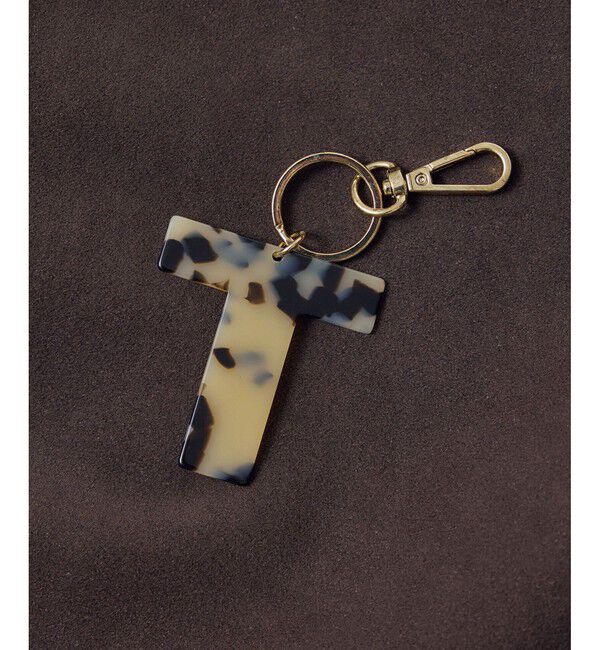 SALON adam et rope'「アルファベットマーブルプレートチャーム」|チャーム・キーホルダー|ブラウン系(21)