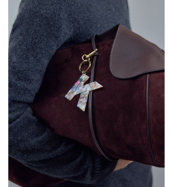 SALON adam et rope'「アルファベットマーブルプレートチャーム」|チャーム・キーホルダー|ピンク系(65)