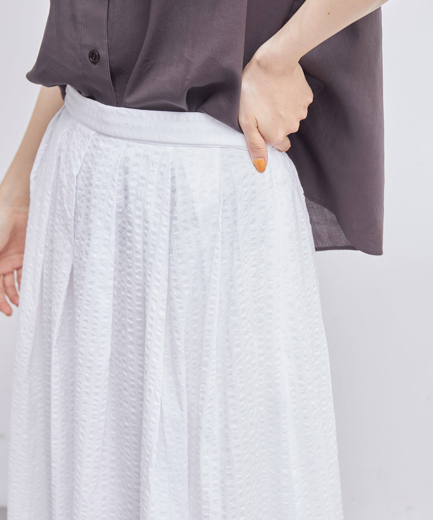 ROPE「プリント&無地タックスカート」|スカート|