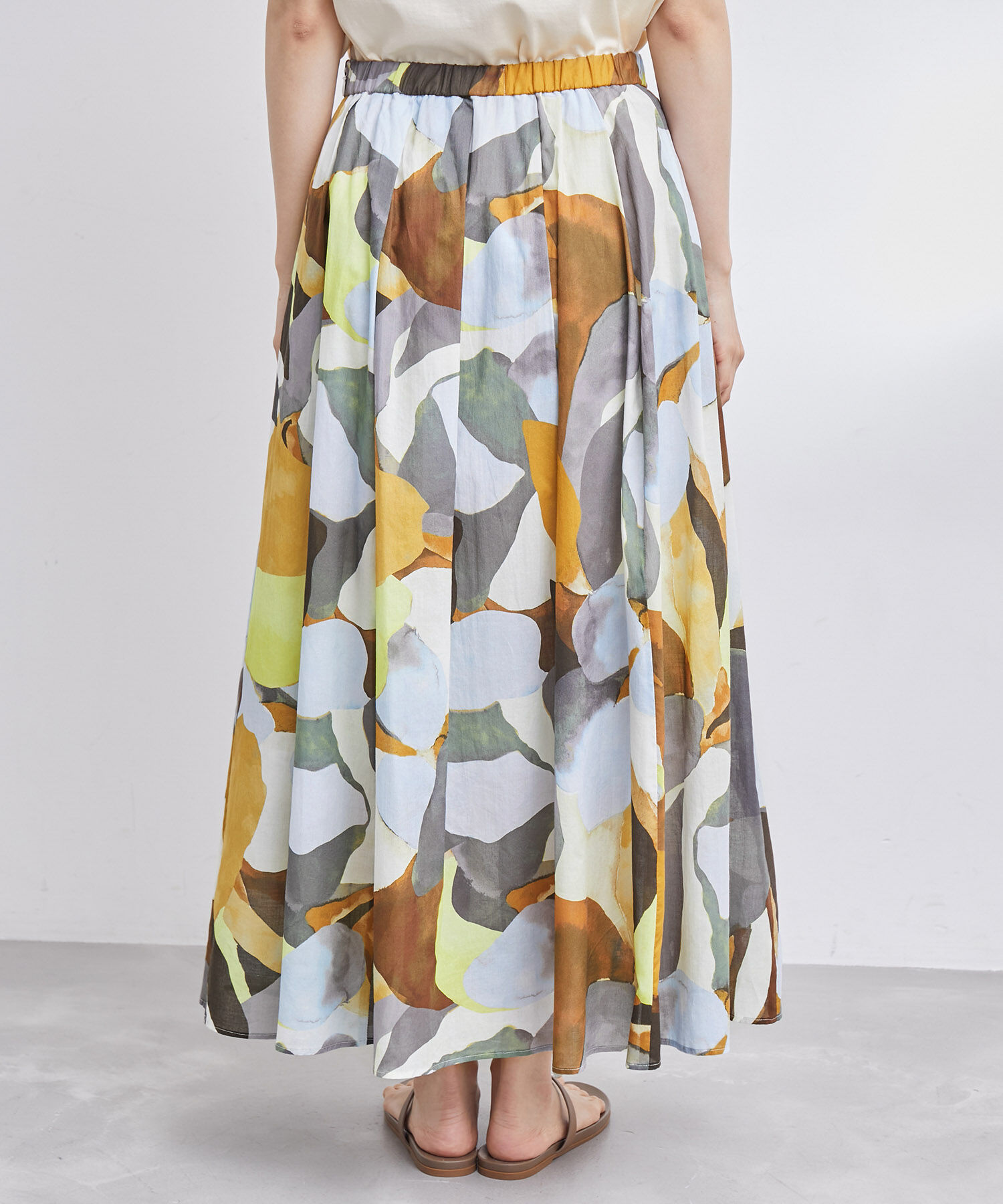 ROPE「プリント&無地タックスカート」|スカート|