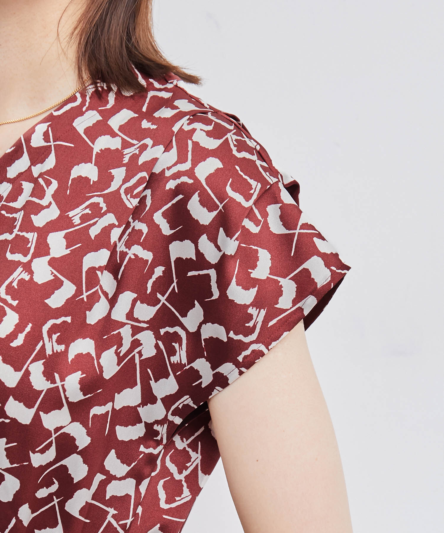 ROPE「幾何柄&無地 ウエストリボンワンピース」|ワンピース|