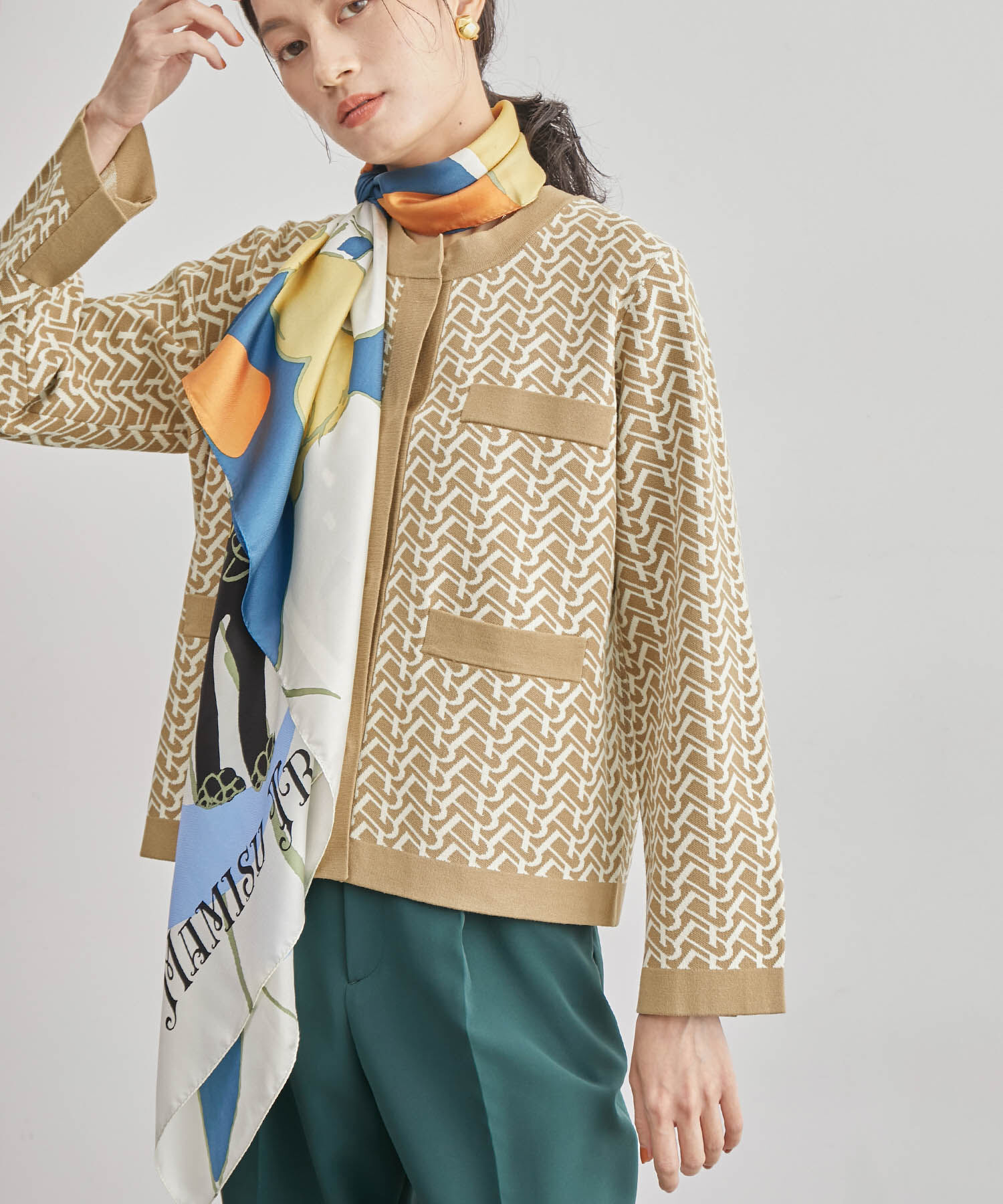 ROPE「モノグラムカーディガン」|カーディガン|ベージュ系(28)