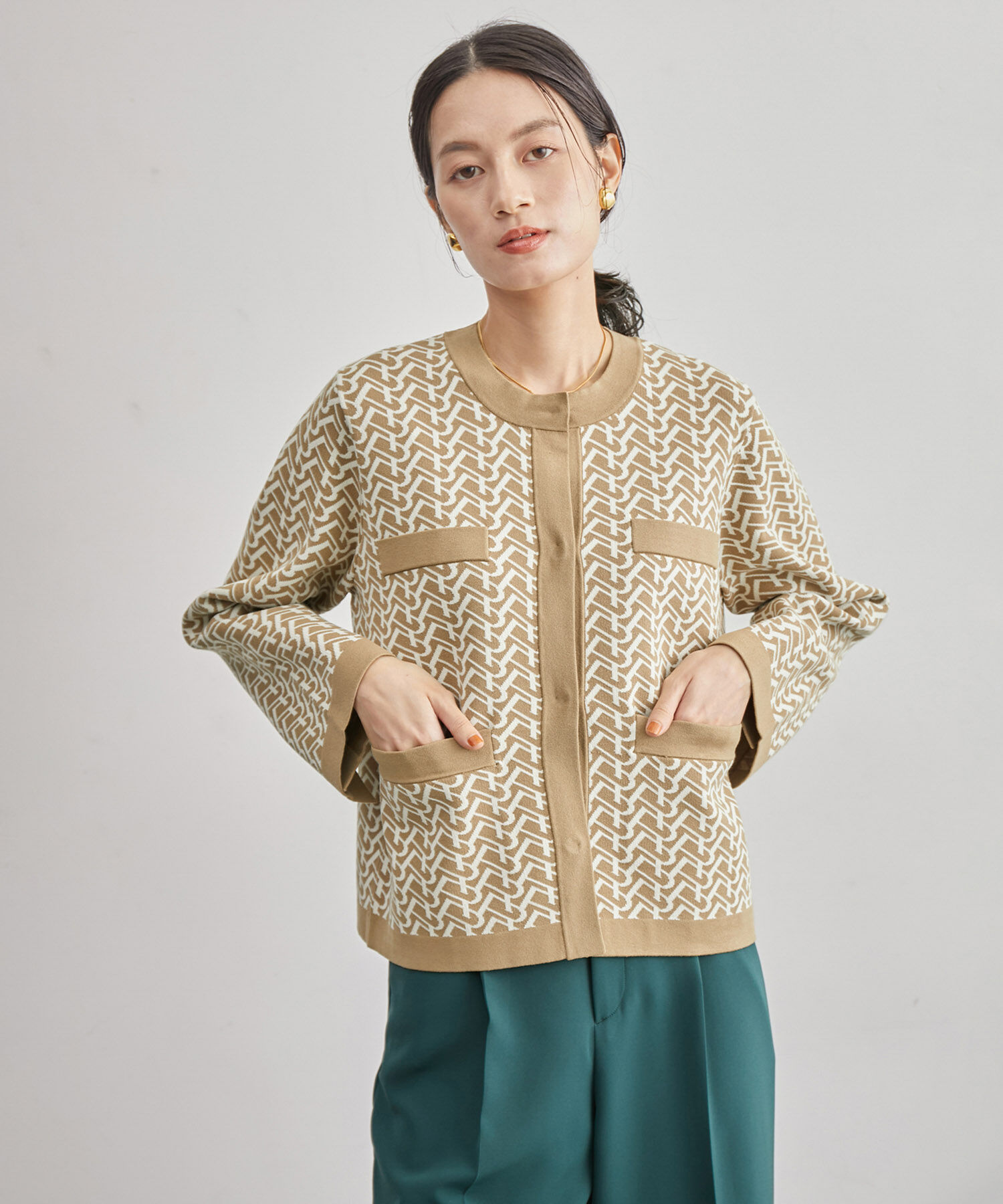 ROPE「モノグラムカーディガン」|カーディガン|