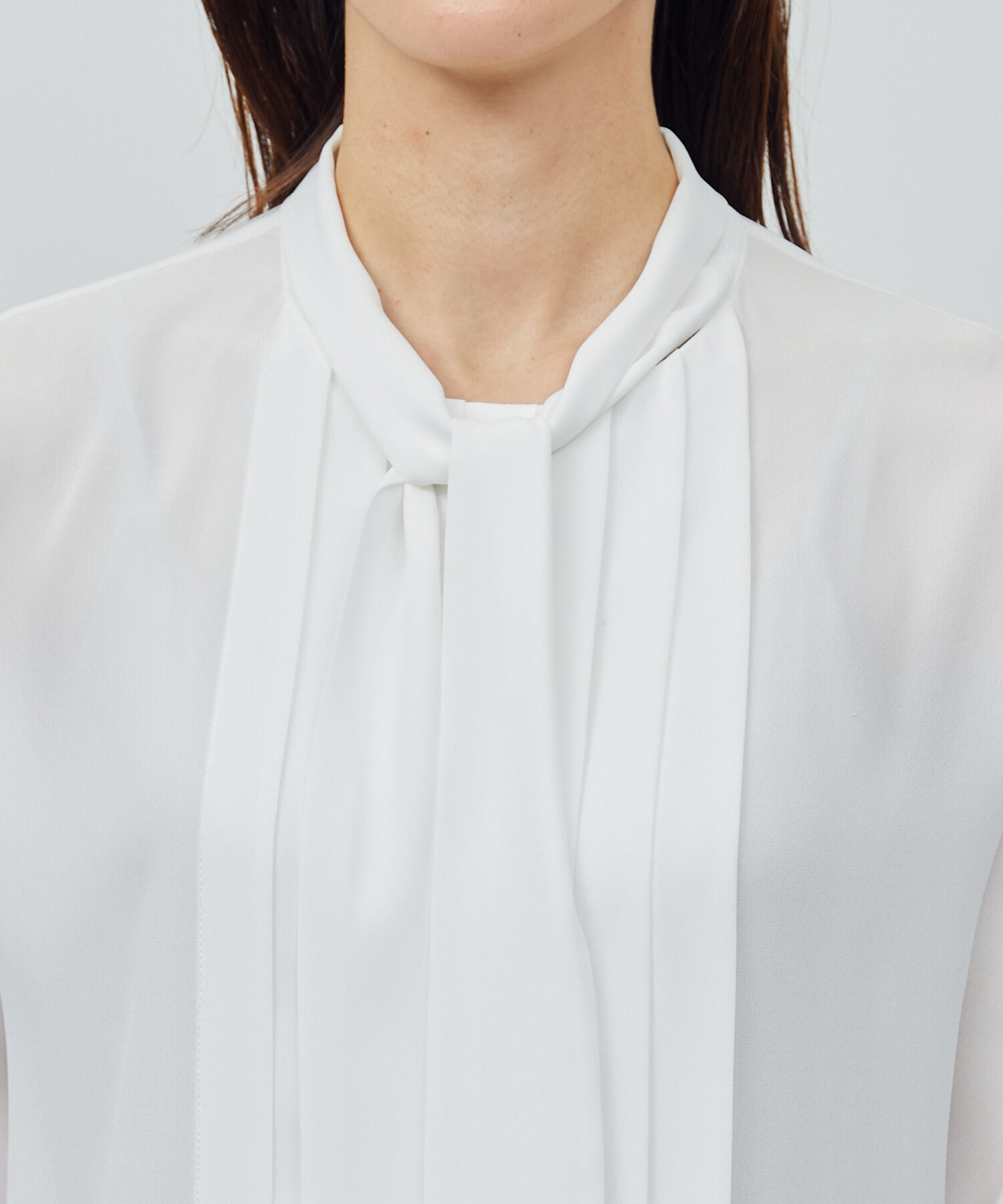 ROPE「プリーツデシンボウタイブラウス」|シャツ・ブラウス|