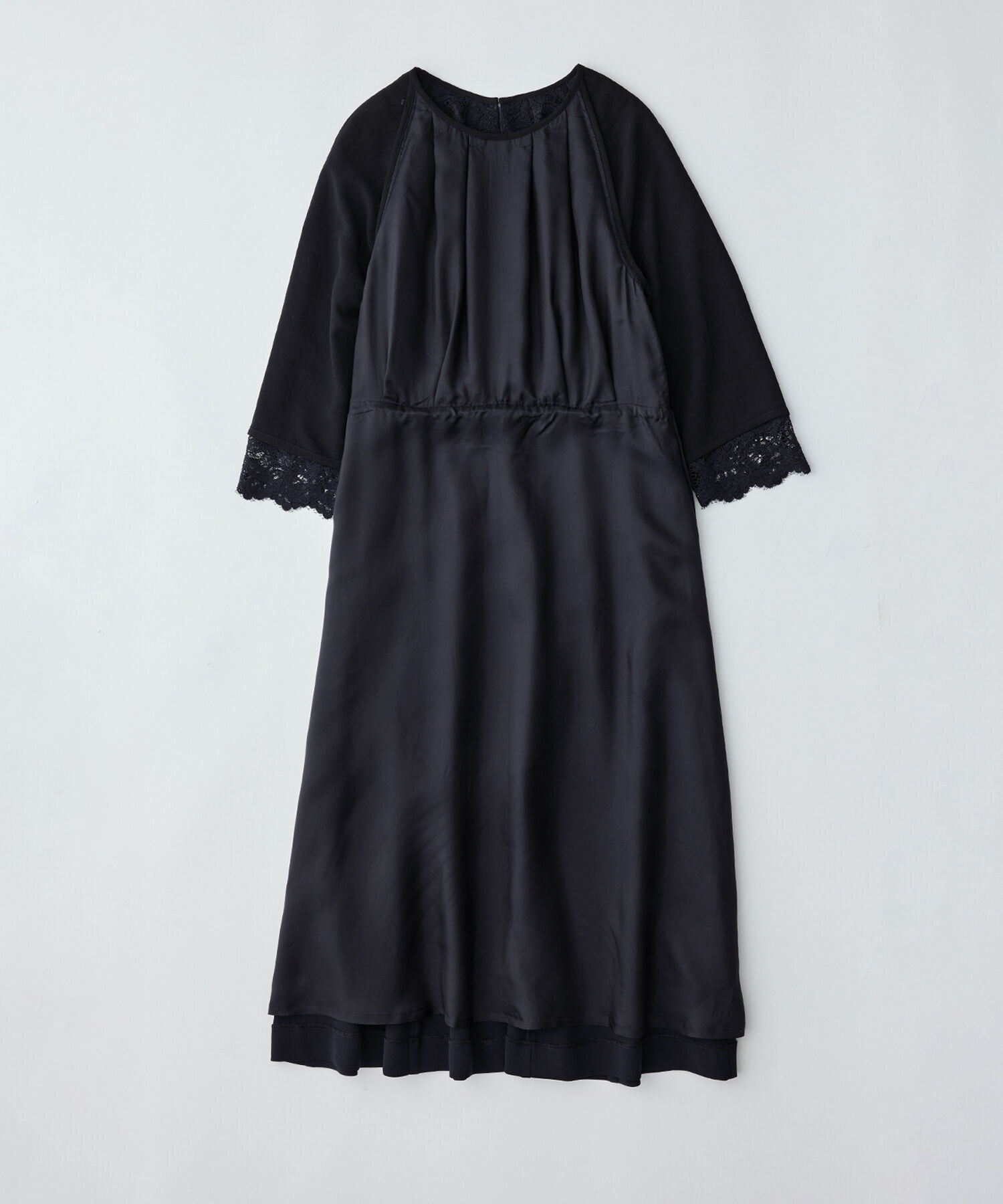 ROPE「【セレモニー対応】レース切り替え トリアセテートワンピース」|ワンピース|