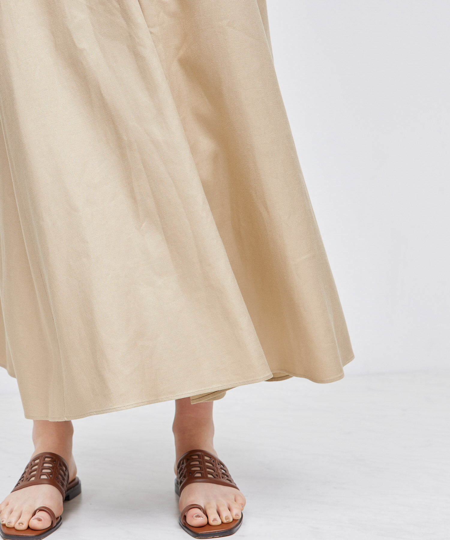 ROPE「レーヨンリネンフレアワンピース」|ワンピース|