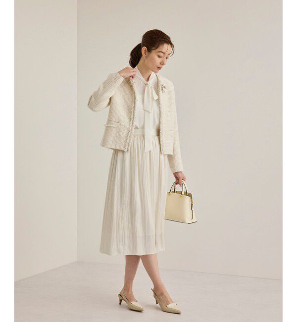 ROPE「【雑誌掲載】ミックスツイードノーカラージャケット」|ノーカラージャケット|