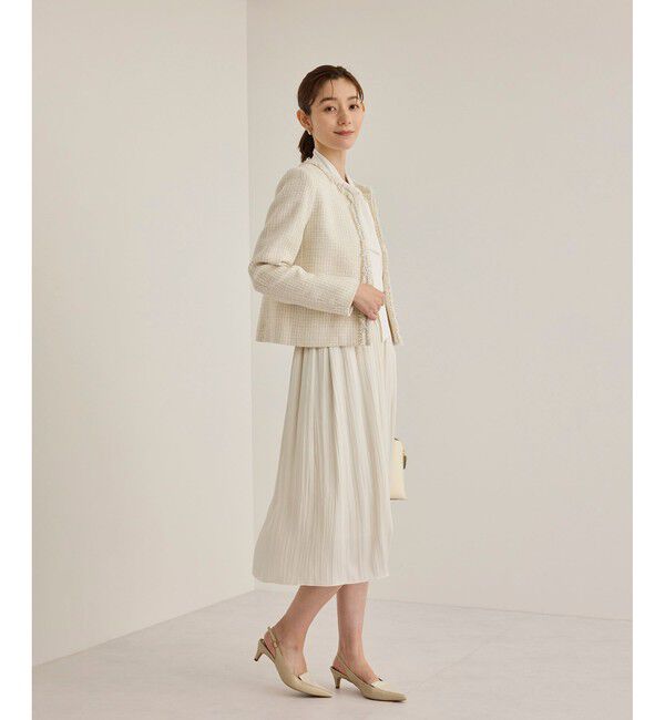 ROPE「【雑誌掲載】ミックスツイードノーカラージャケット」|ノーカラージャケット|