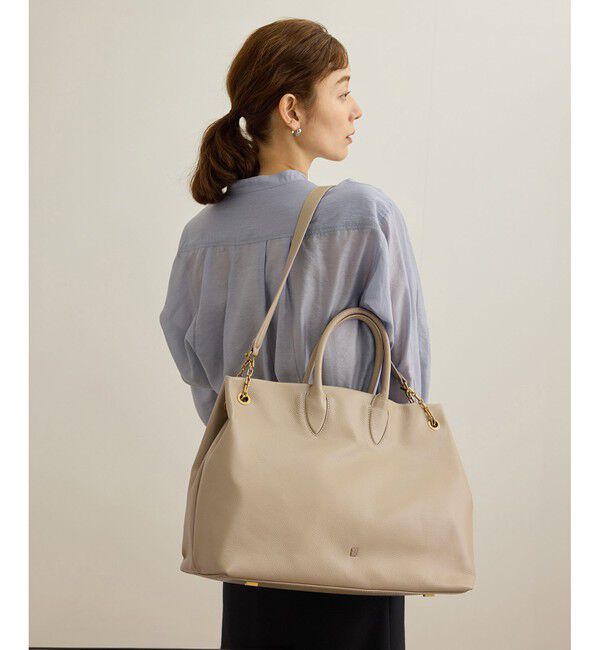 ROPE「横型レザートートバッグ【A4対応】」|トートバッグ|ベージュ(27)