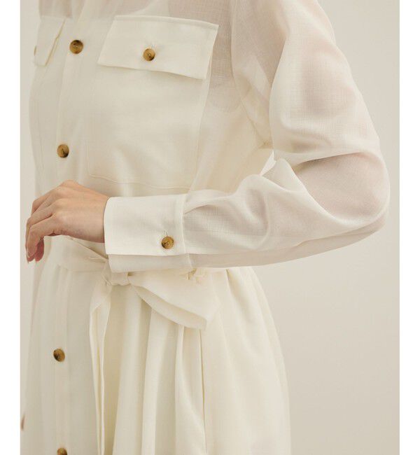 ROPE「【洗える】サファリシャツドレス」|ワンピース|