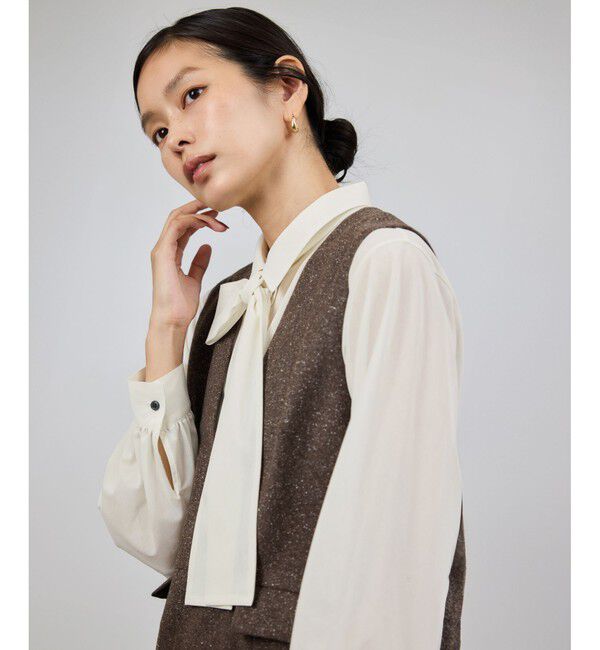 ROPE「シアートリコットボウタイシャツブラウス/イージーケア」|シャツ・ブラウス|