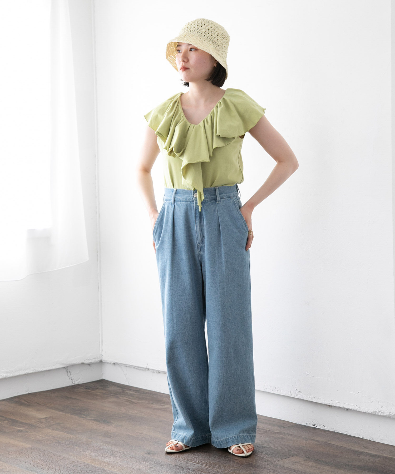 VIS「フリルカラーカットソートップス」|Tシャツ・カットソー|