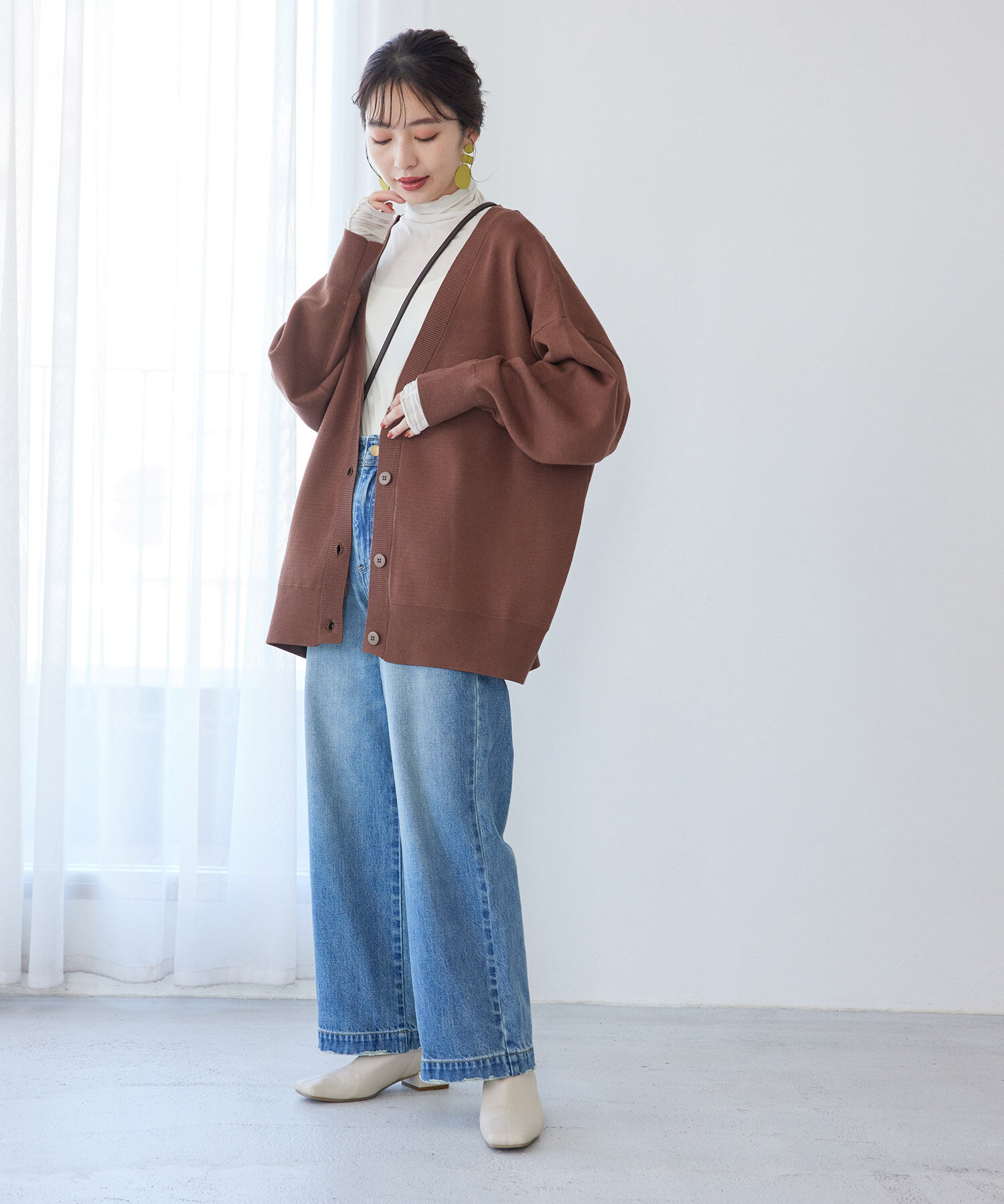 VIS「ゆったり羽織れる、ビッグシルエットカーディガン」|カーディガン|