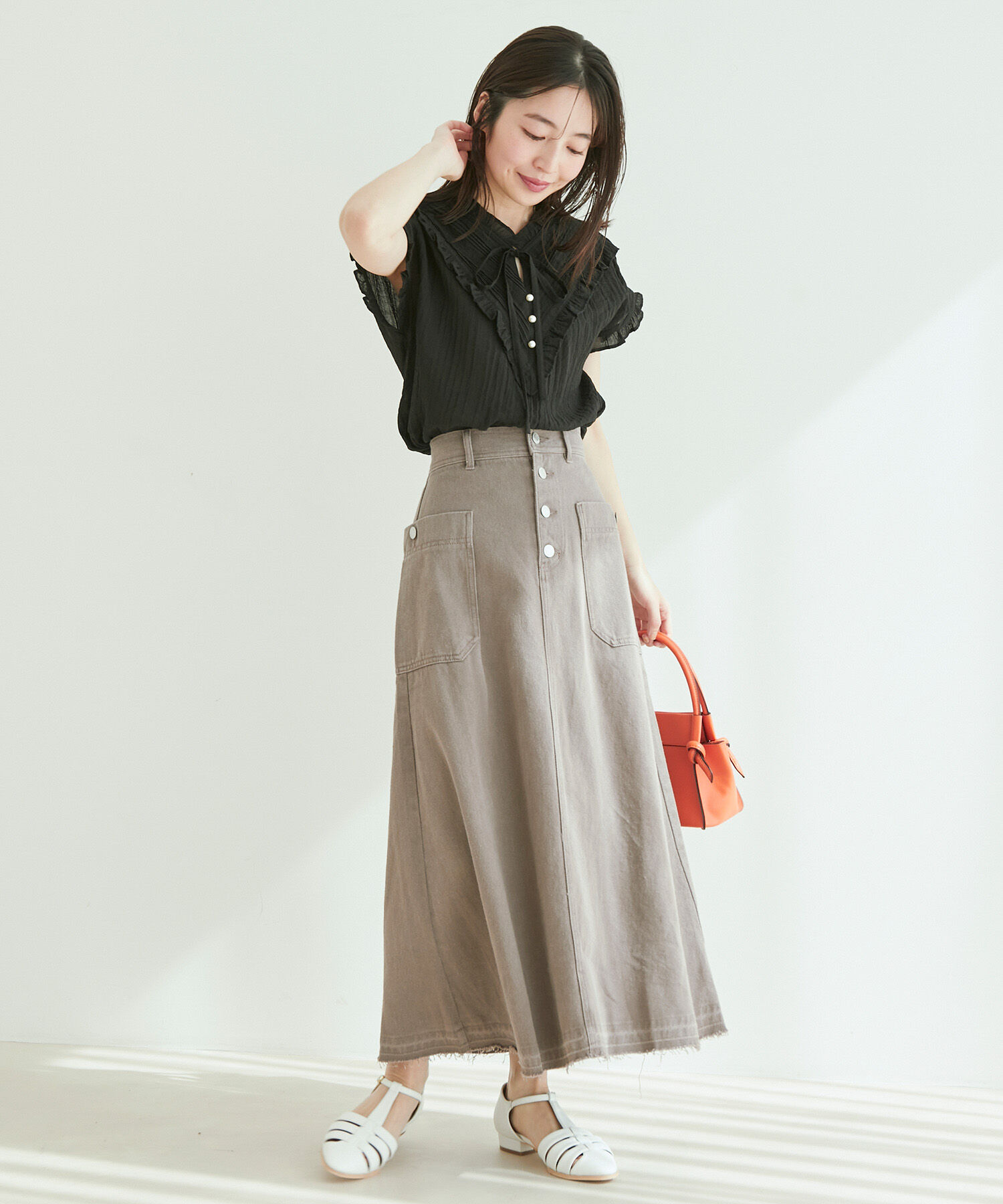 vis-a-vis「【WEB限定】【追加生産】ピンタックフリルブラウス」|シャツ・ブラウス|