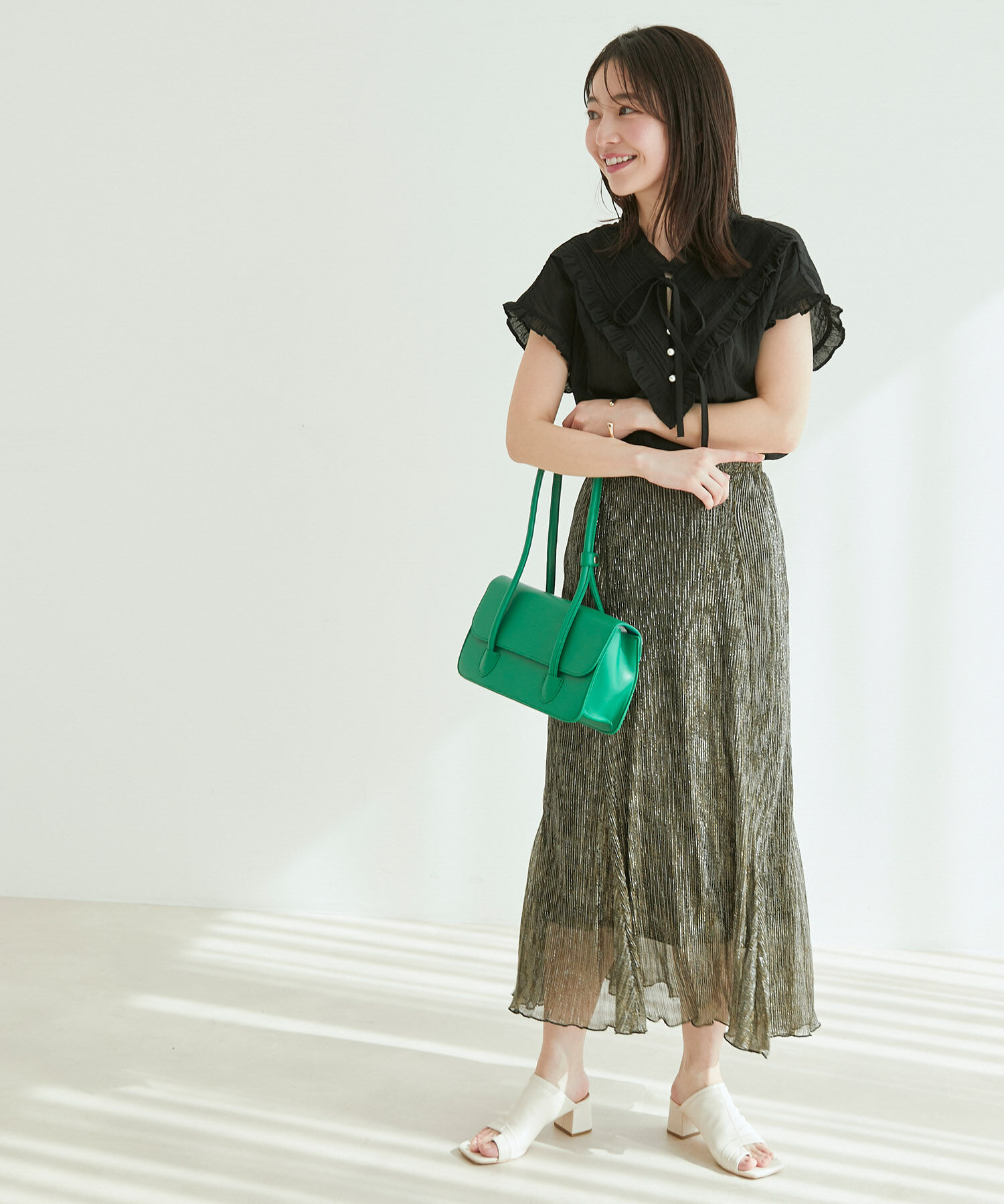 vis-a-vis「【WEB限定】【追加生産】ピンタックフリルブラウス」|シャツ・ブラウス|