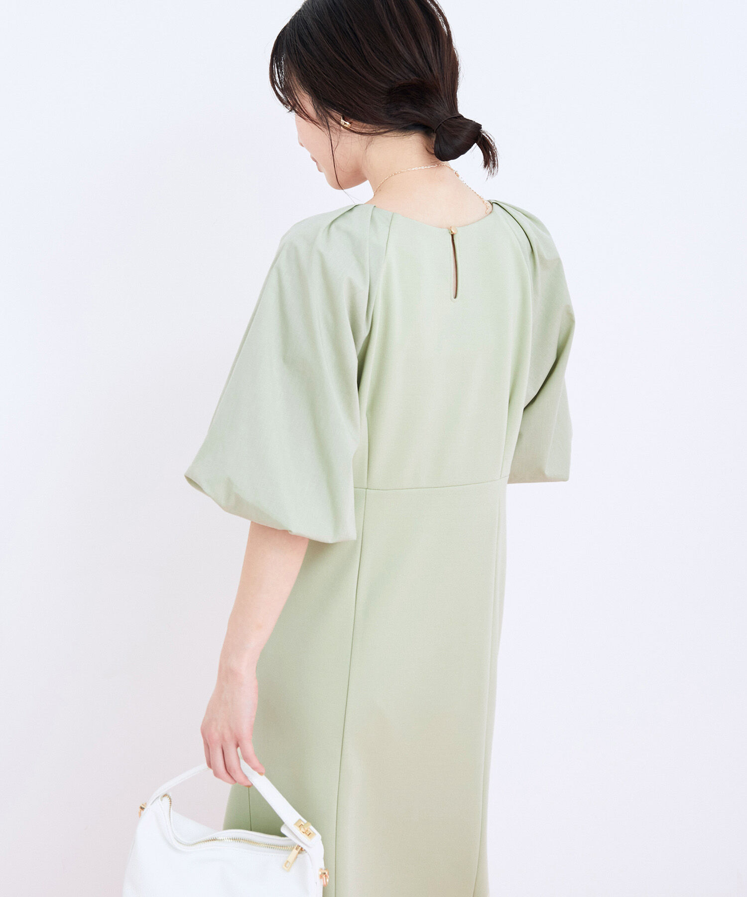 VIS「【星玲奈さんレコメンド】ラグラン異素材切り替えマーメイドワンピース」|ワンピース|