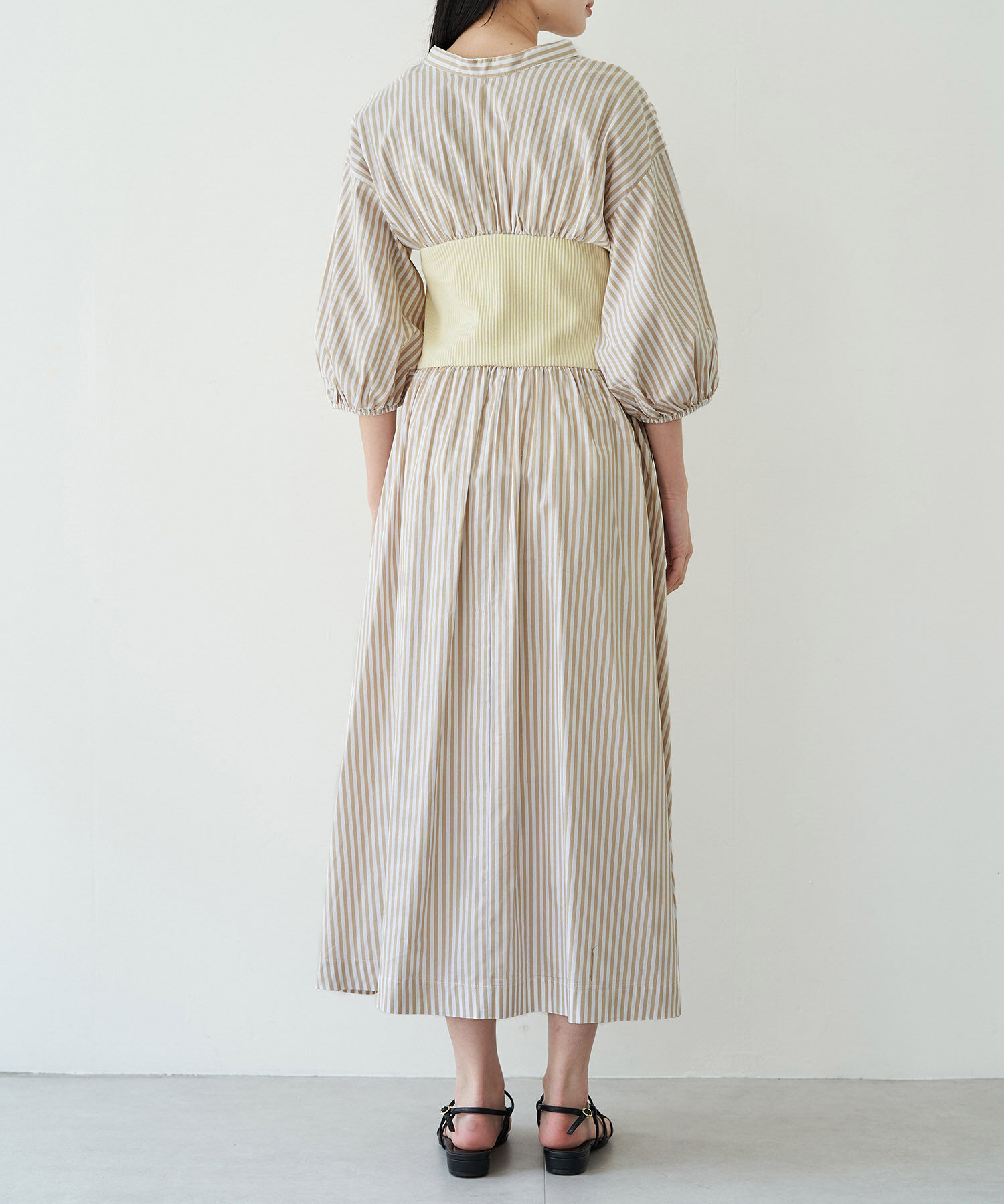 VIS「ストライプ＆無地ビスチェドッキングシャツワンピース」|その他|
