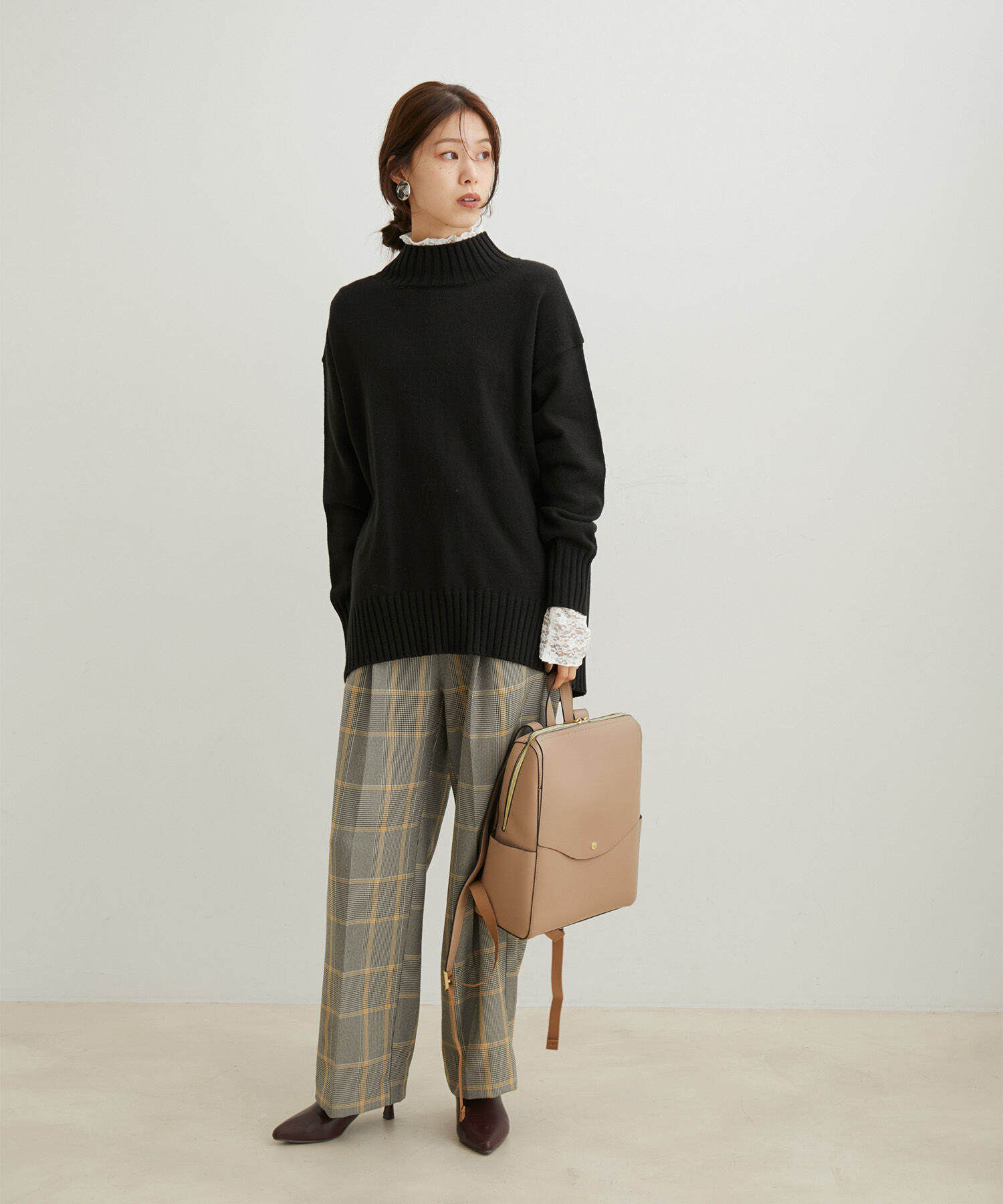 VIS「【洗える】ボーダー＆無地バックスリットニット【sustainable】」|ニット・セーター|