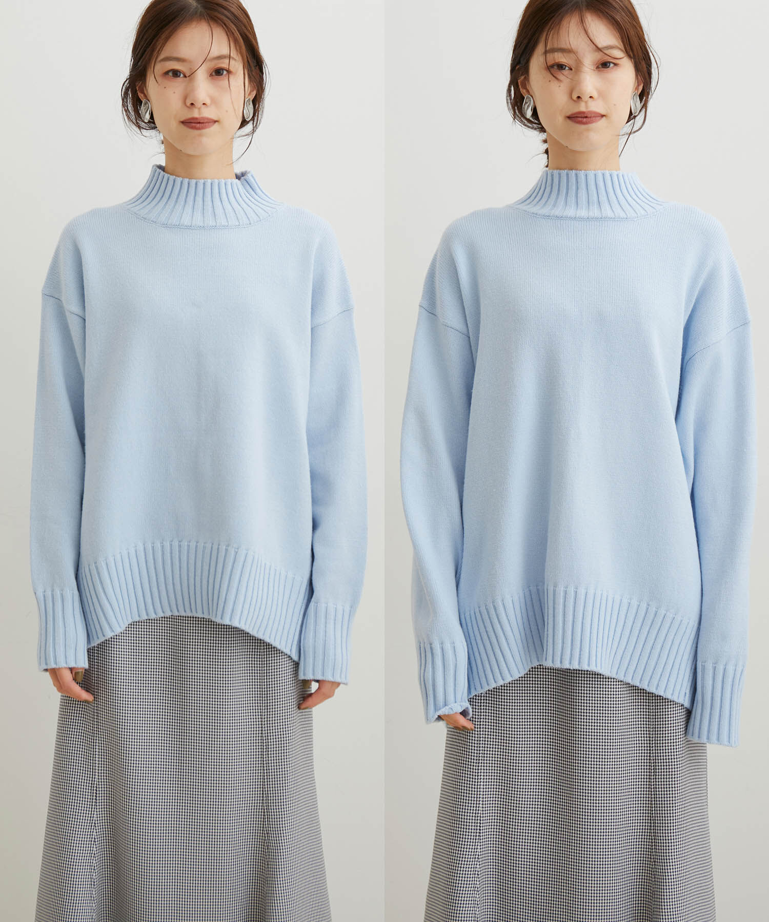 VIS「【洗える】ボーダー＆無地バックスリットニット【sustainable】」|ニット・セーター|