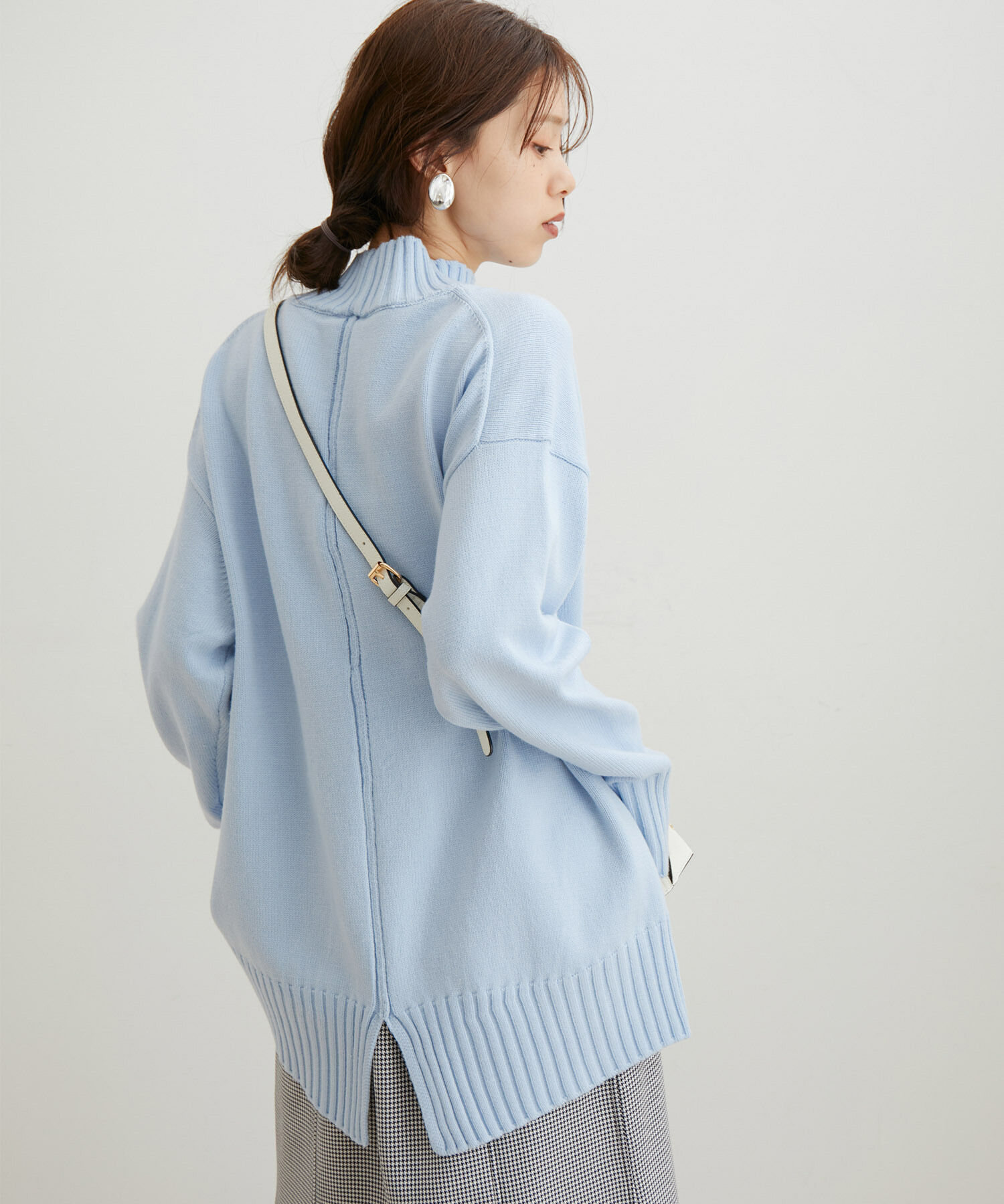 VIS「【洗える】ボーダー＆無地バックスリットニット【sustainable】」|ニット・セーター|