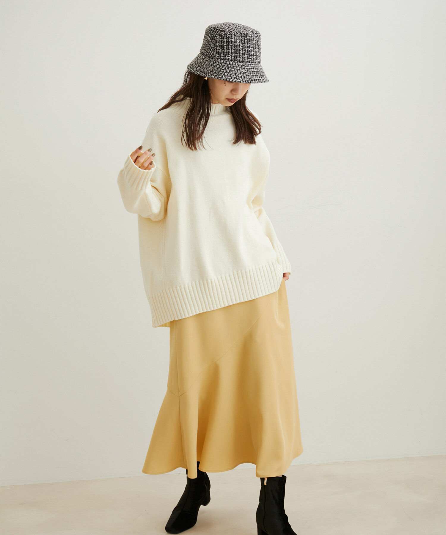 VIS「【洗える】ボーダー＆無地バックスリットニット【sustainable】」|ニット・セーター|