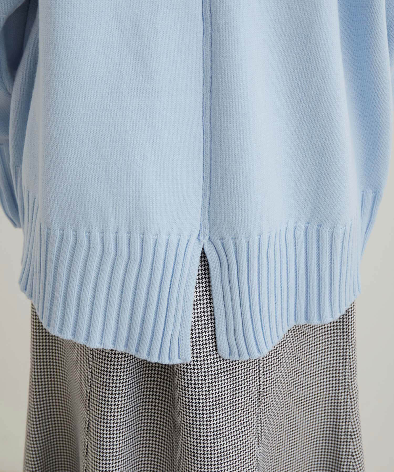 VIS「【洗える】ボーダー＆無地バックスリットニット【sustainable】」|ニット・セーター|