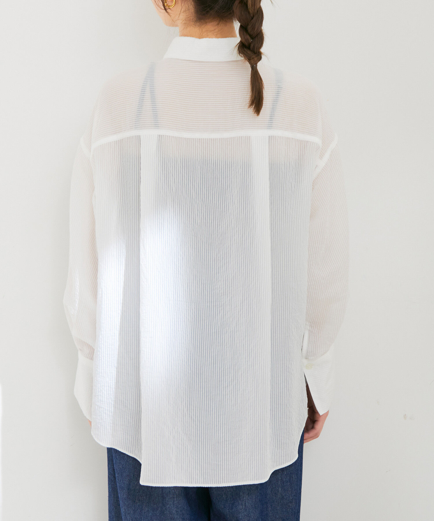 VIS「シアーストライプオーバーサイズシャツ」|シャツ・ブラウス|