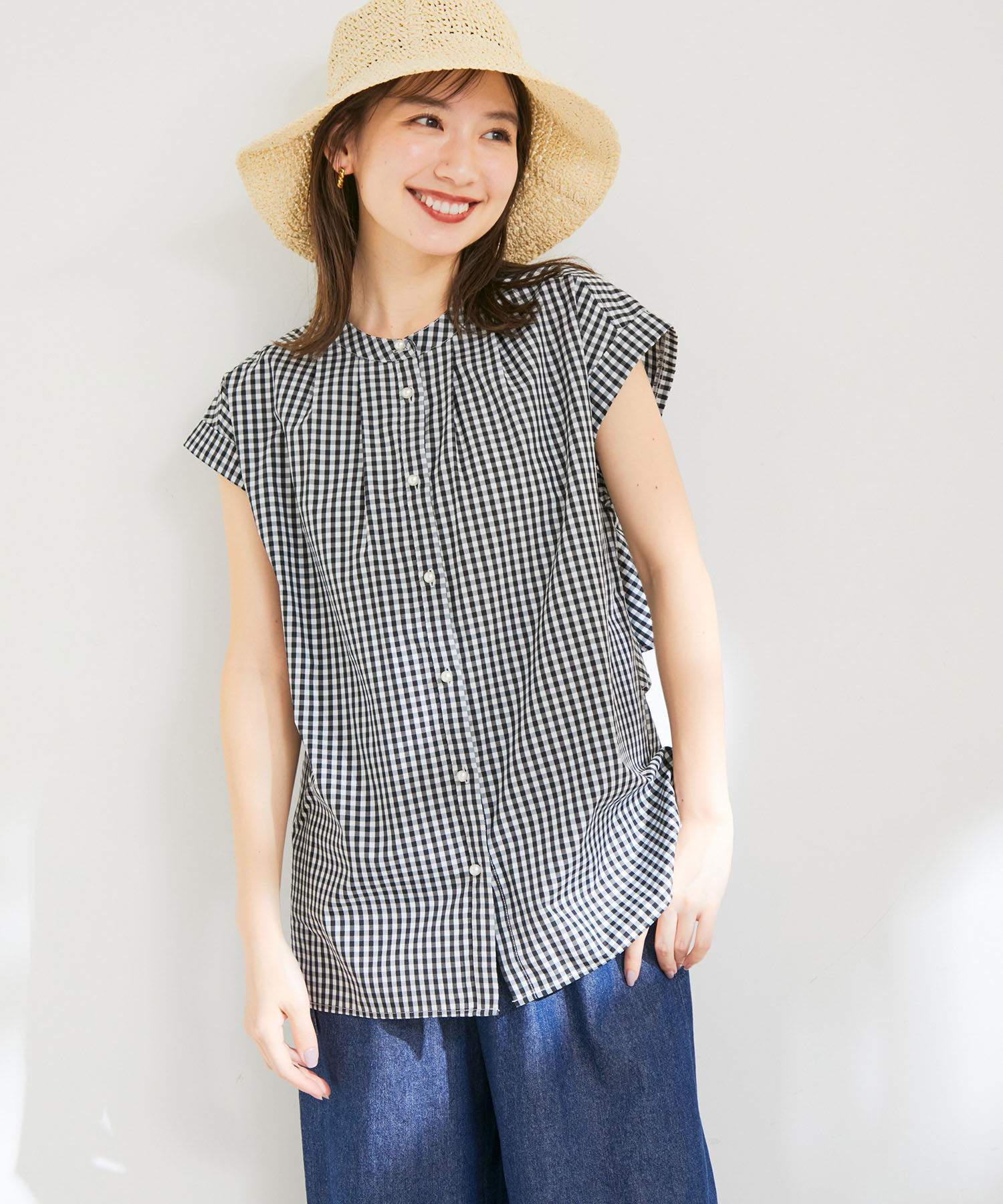 VIS「バックフリルノースリーブブラウス」|シャツ・ブラウス|