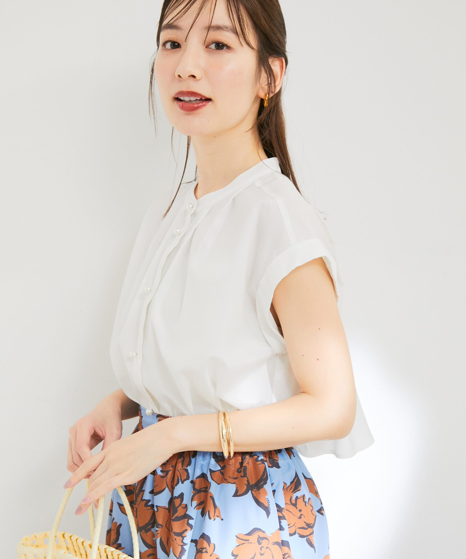 VIS「バックフリルノースリーブブラウス」|シャツ・ブラウス|