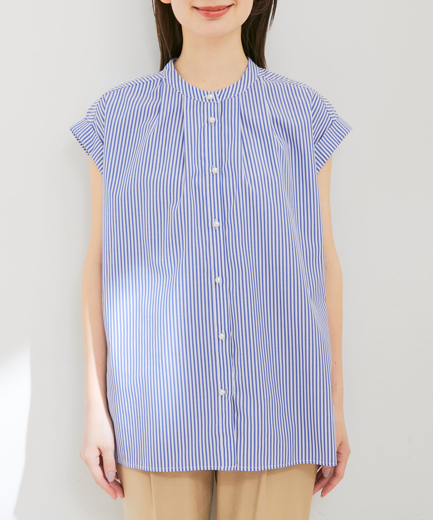 VIS「バックフリルノースリーブブラウス」|シャツ・ブラウス|