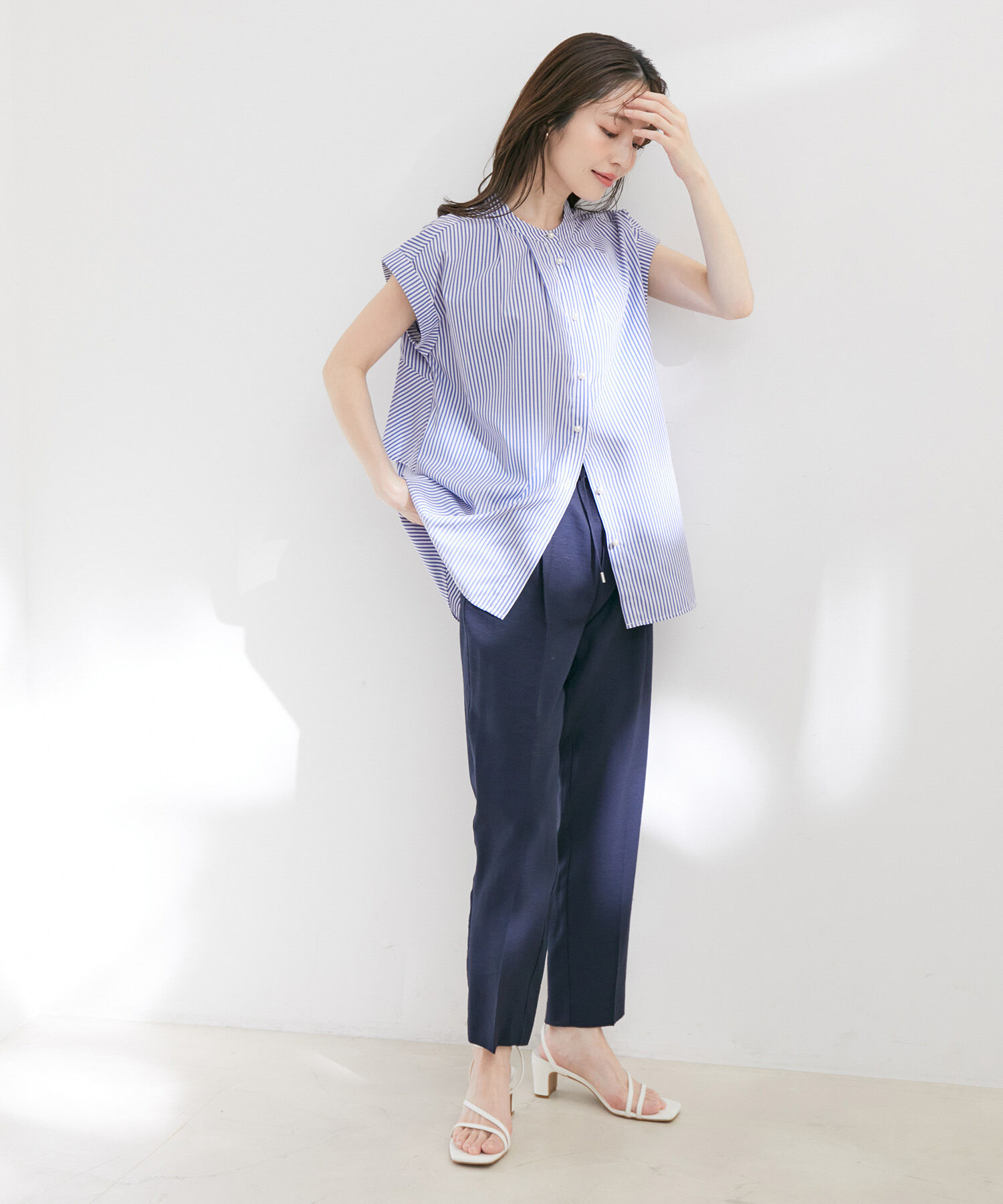 VIS「バックフリルノースリーブブラウス」|シャツ・ブラウス|