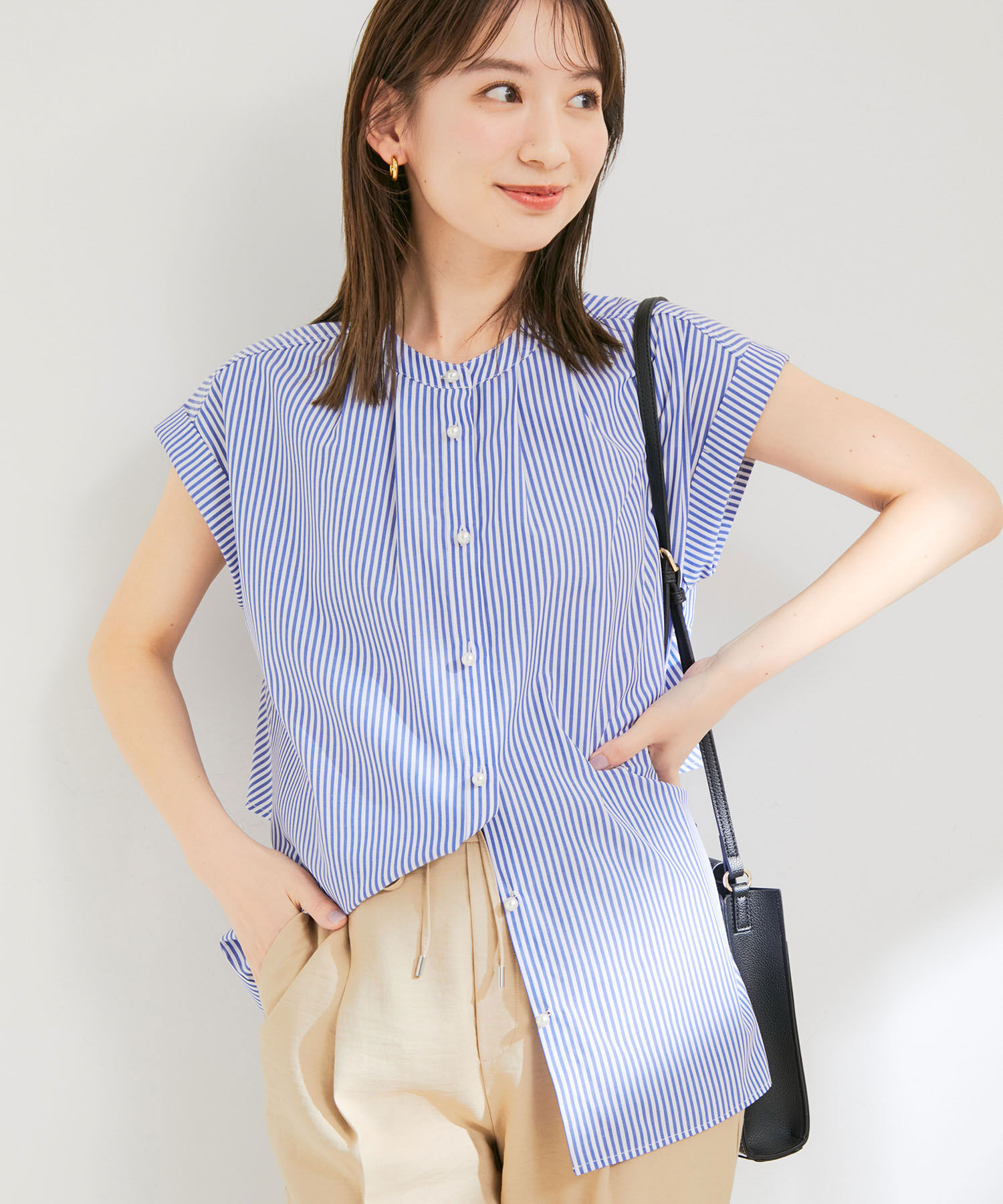 VIS「バックフリルノースリーブブラウス」|シャツ・ブラウス|