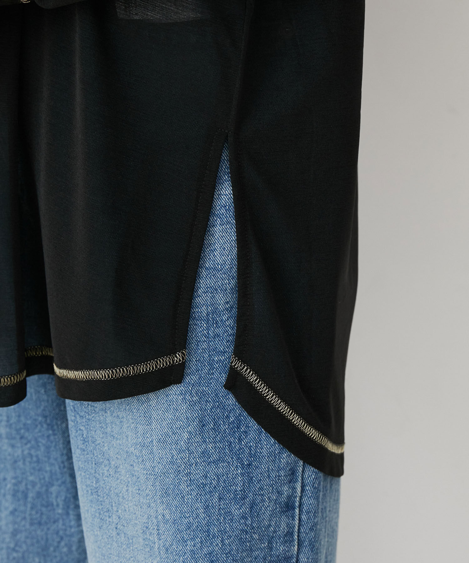 VIS「【洗える】クルーネックシアーロングTシャツ」|Tシャツ・カットソー|