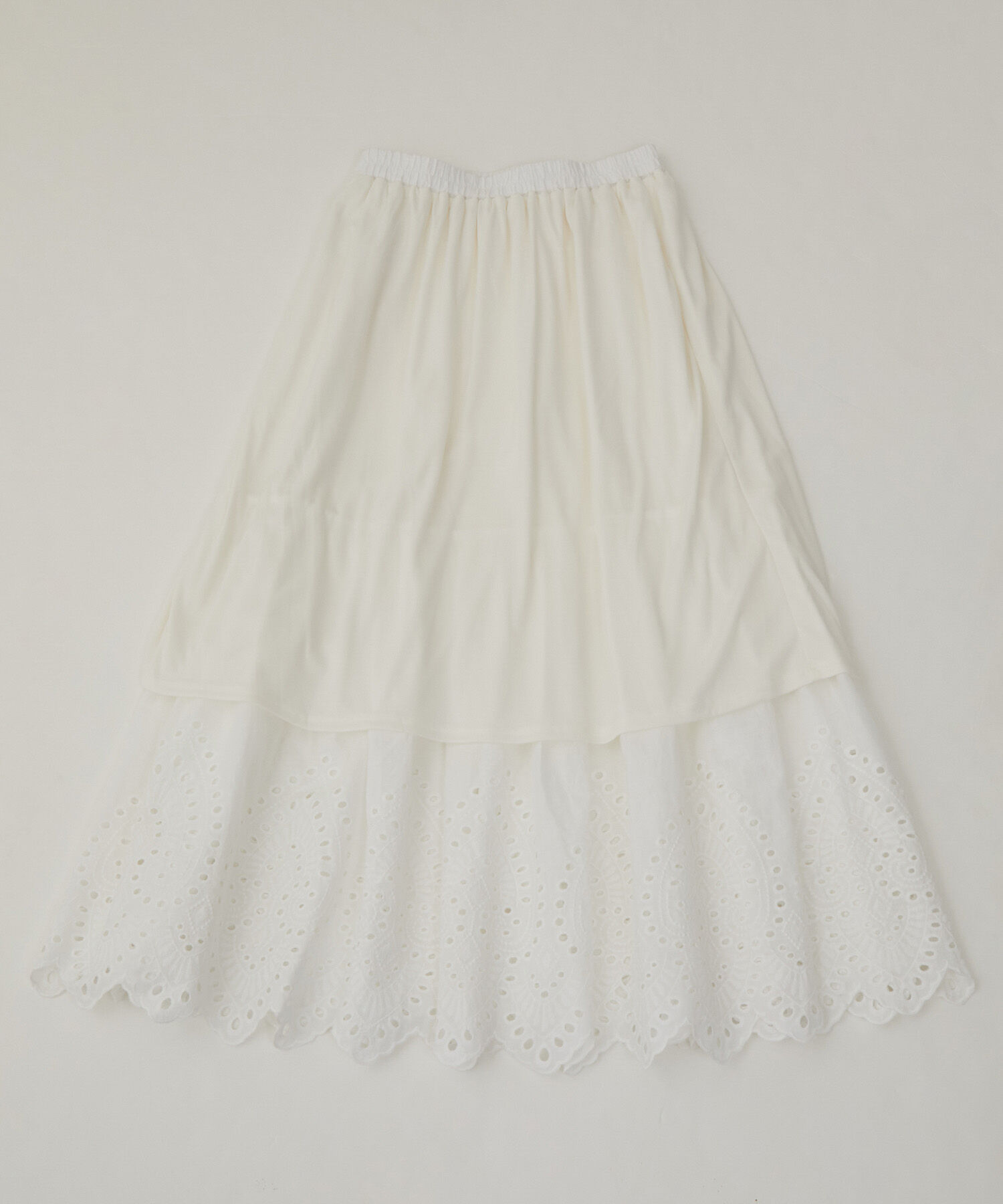VIS「【洗える】エンブロイダリーレースギャザースカート」|スカート|