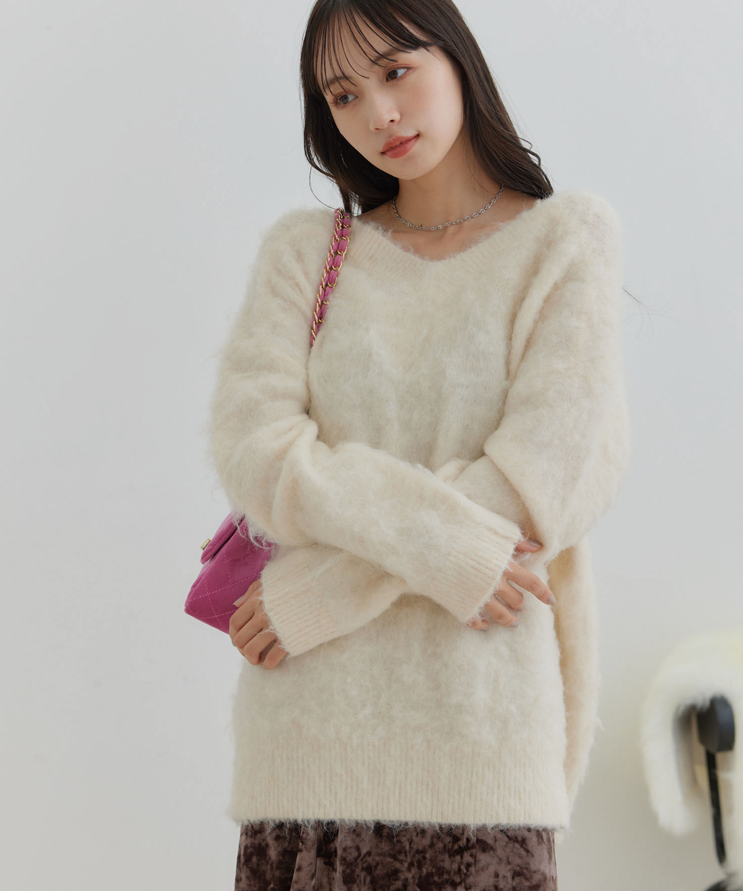 VIS「【前後2WAY】毛混トゥンカロンニット」|ニット・セーター|