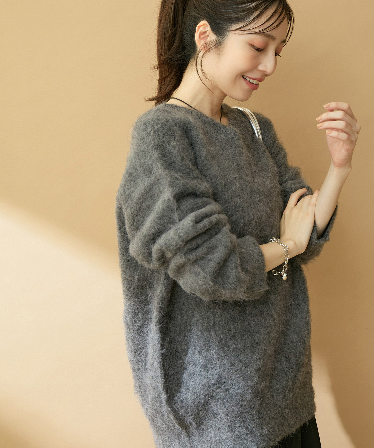 VIS「【前後2WAY】毛混トゥンカロンニット」|ニット・セーター|