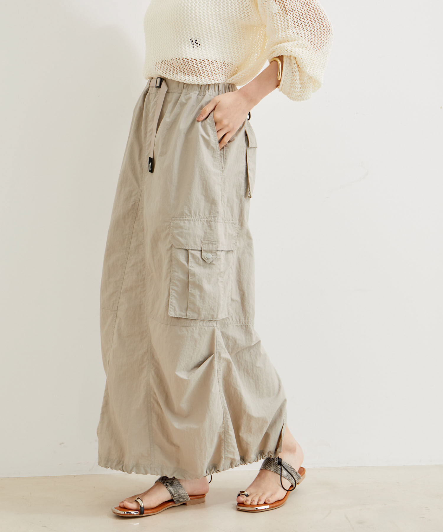 VIS「【GRAMICCI/グラミチ】VIS別注 ナイロンスカート【洗える・撥水】」|スカート|ベージュ系(28)