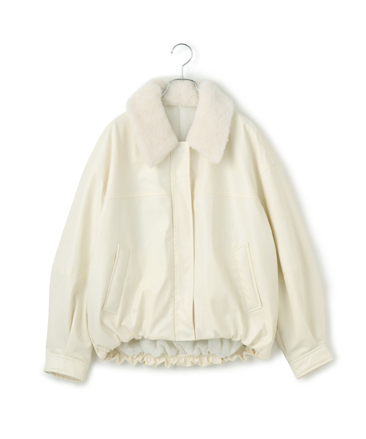 VIS「【エコファー取外し可能】合皮中綿ブルゾン」|ブルゾン・スタジャン|