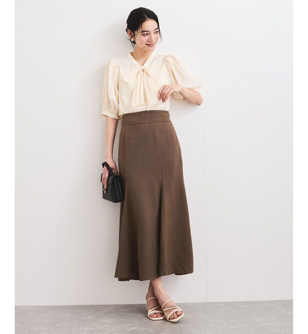 VIS「【2WAY】ビッグリボンハーフスリーブブラウス【洗える】」|シャツ・ブラウス|