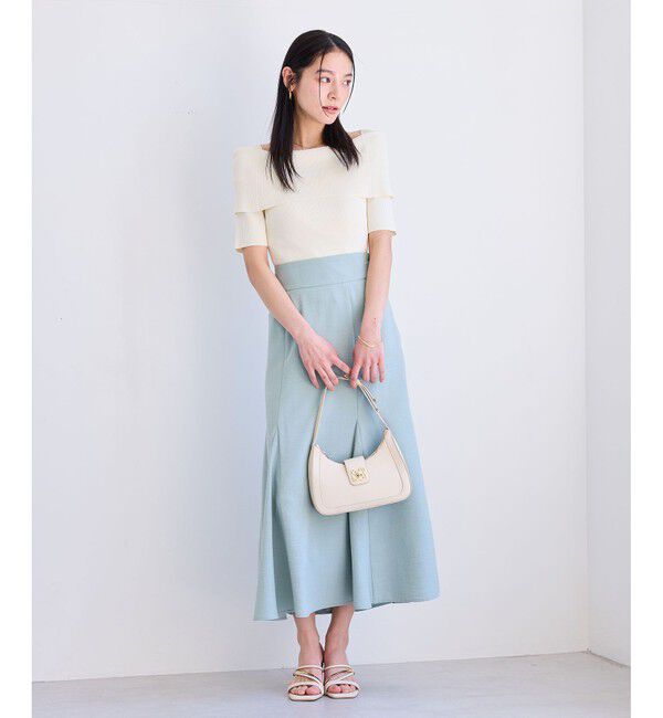 VIS「【アンチピリング/UVケア/洗える】オフショルハーフスリーブニット」|ニット・セーター|