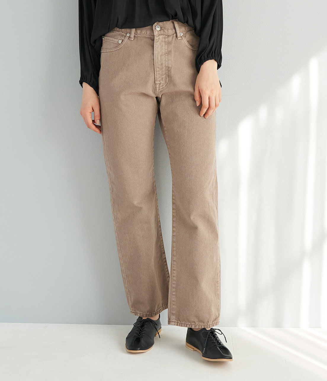 Rope&rsquo;Picnic「【emur】ストレートデニムパンツ」|デニム|ダークブラウン(20)