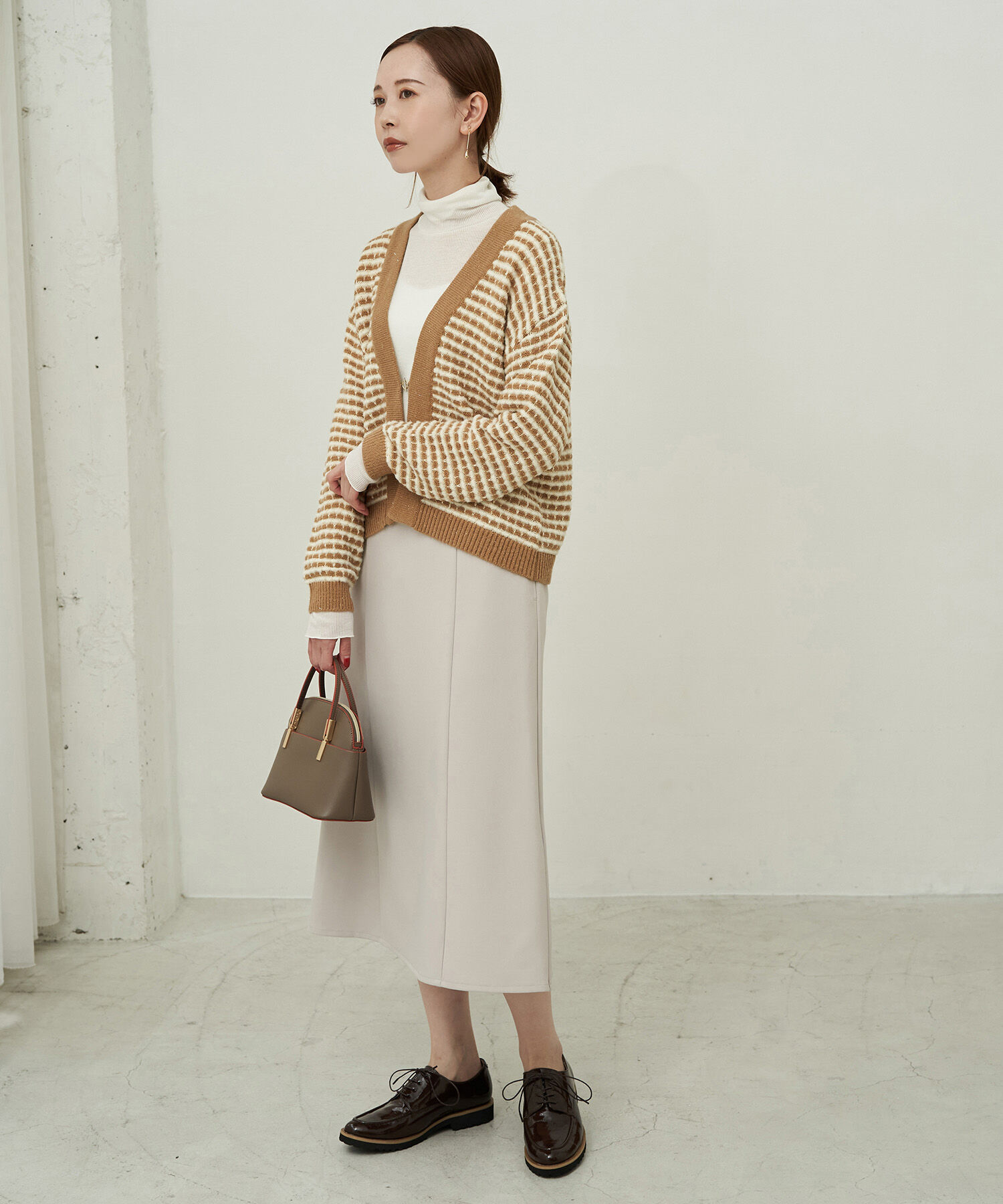 Rope&rsquo;Picnic「メタルパーツ使いニットツイードカーディガン」|カーディガン|