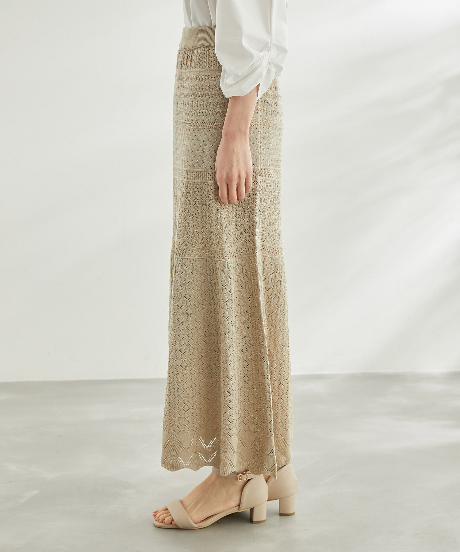 Rope&rsquo;Picnic「透かし編みニットマーメイドスカート」|スカート|